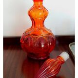 Amber orange corset empoli bottle with stopper