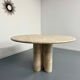 Large dining table Roche Bobois travertine Italian design 1970s