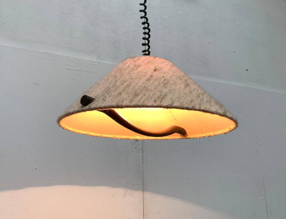 Wood and wool suspension from the mid-century, 1960s.