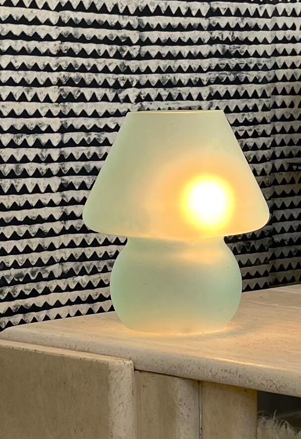 Frosted glass mushroom lamp