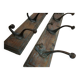 Wooden school coat rack and cast iron coat hooks