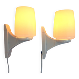 Pair of Grosfillex space age design night light or bathroom wall lamps