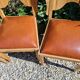Set of art deco chairs in wood and skaï