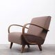 1930 Jindrich Halabala Bentwood Armchair in Dark Beige Velvet
