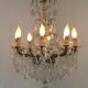 Lustre Rococo 8 lights in glass and antique bronze crystal 5199