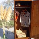 Louis XV style bonnetière in solid cherry wood