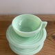 Paire de tasses verre opaline vert mint