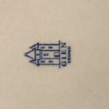 Lot of 5 flat plates and 5 plates Gien 1960, blue and white hollow