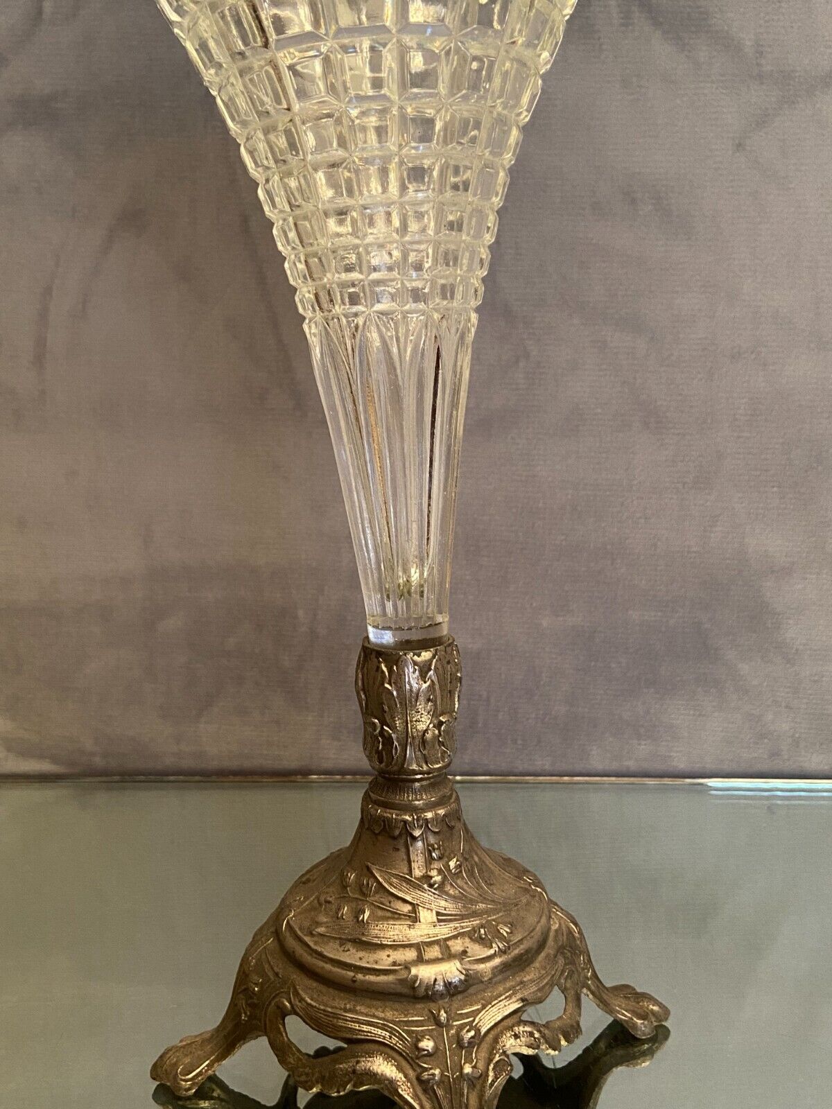 Vase bouquet cone cut crystal Baccarat Saint Louis late nineteenth early twentieth