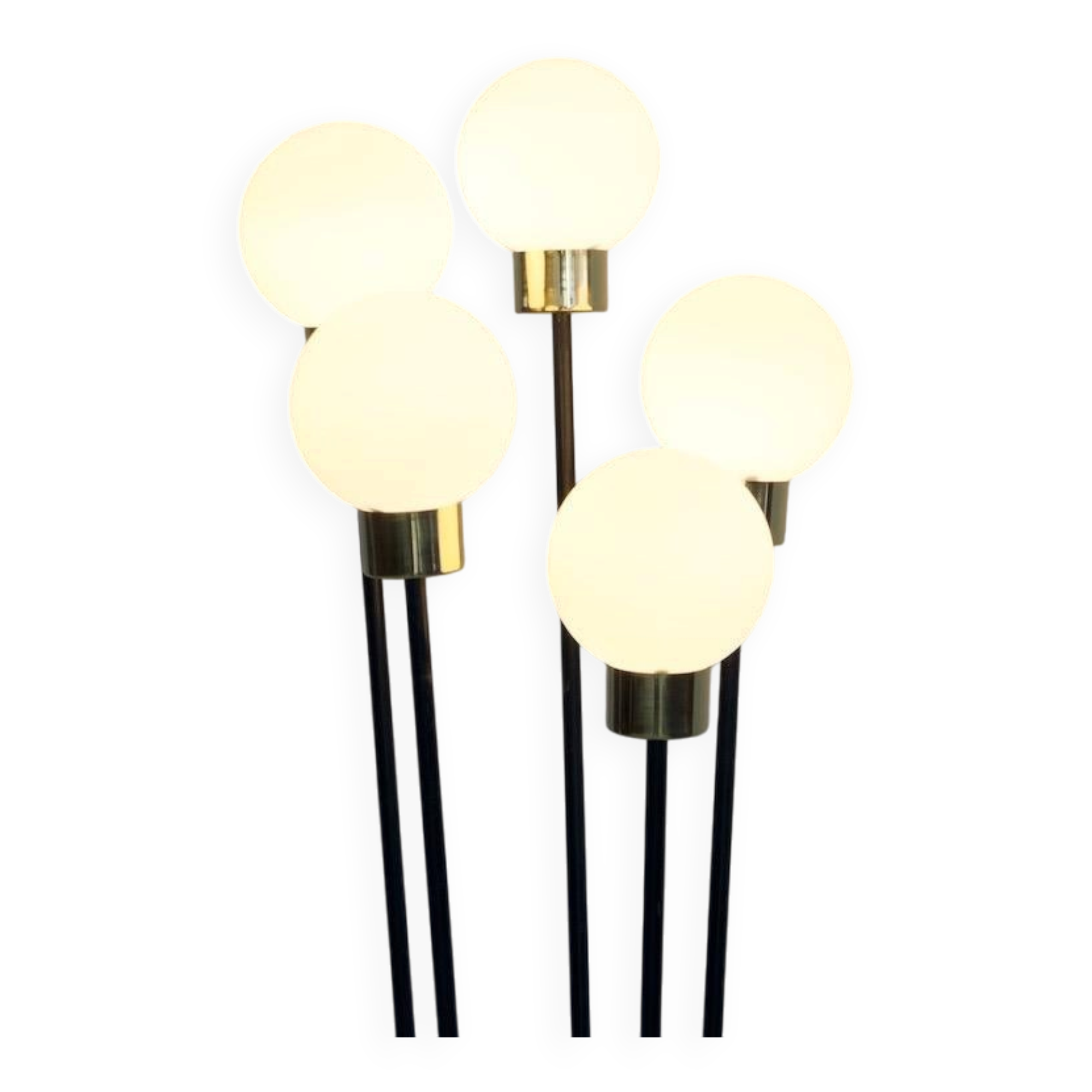 Five-globe opaline glass floor lamp by Arlus