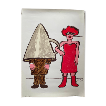 Original poster "Feminism" Raymond Savignac 49x68cm 1976