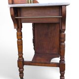 Antique Art Nouveau Dressing Table with Marble Top and Floral Ceramic Tiles