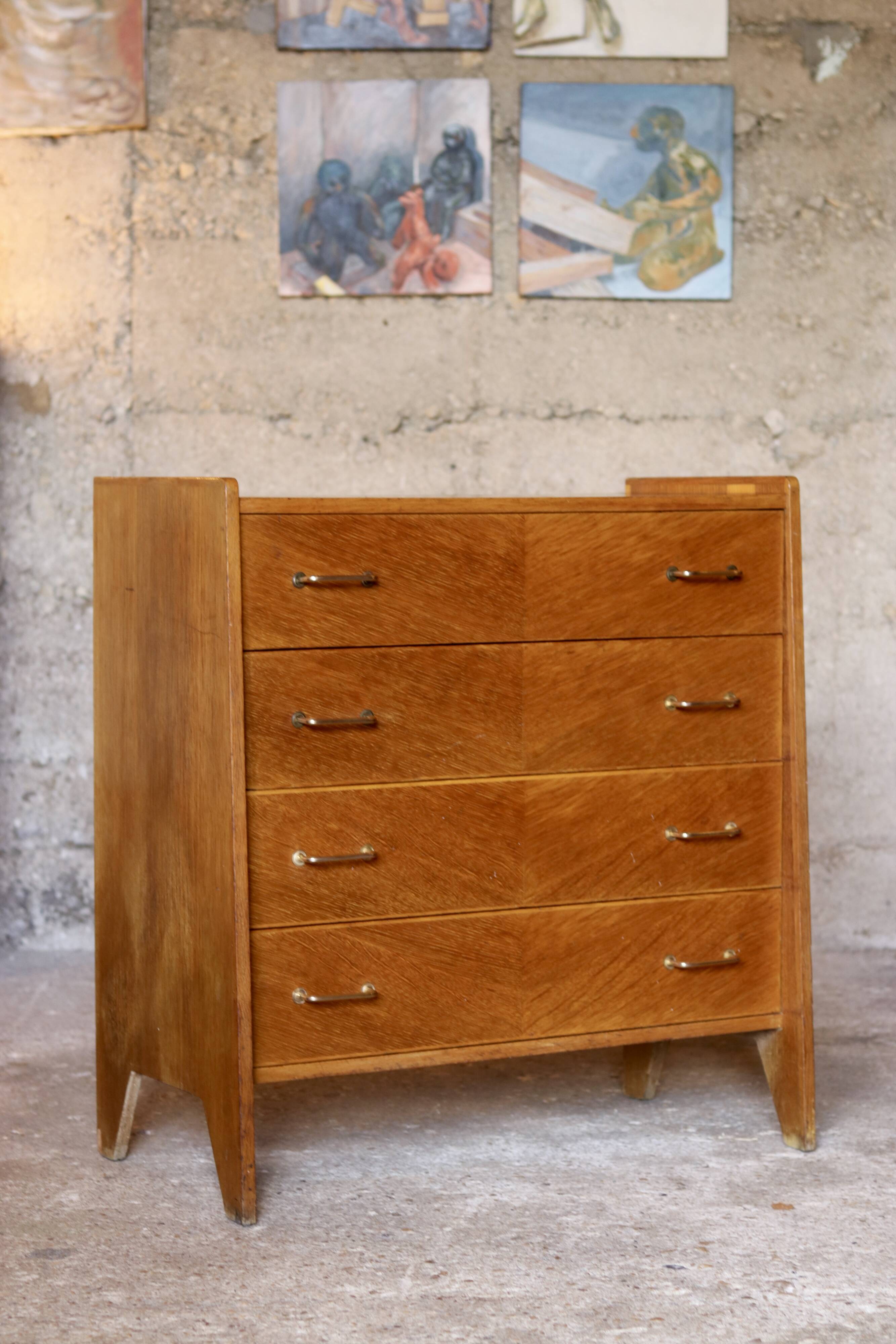 Commode vintage 1950/60 en placage de chêne