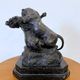 Bronze animalier, two fighting panthers by Georges Gardet, 1920