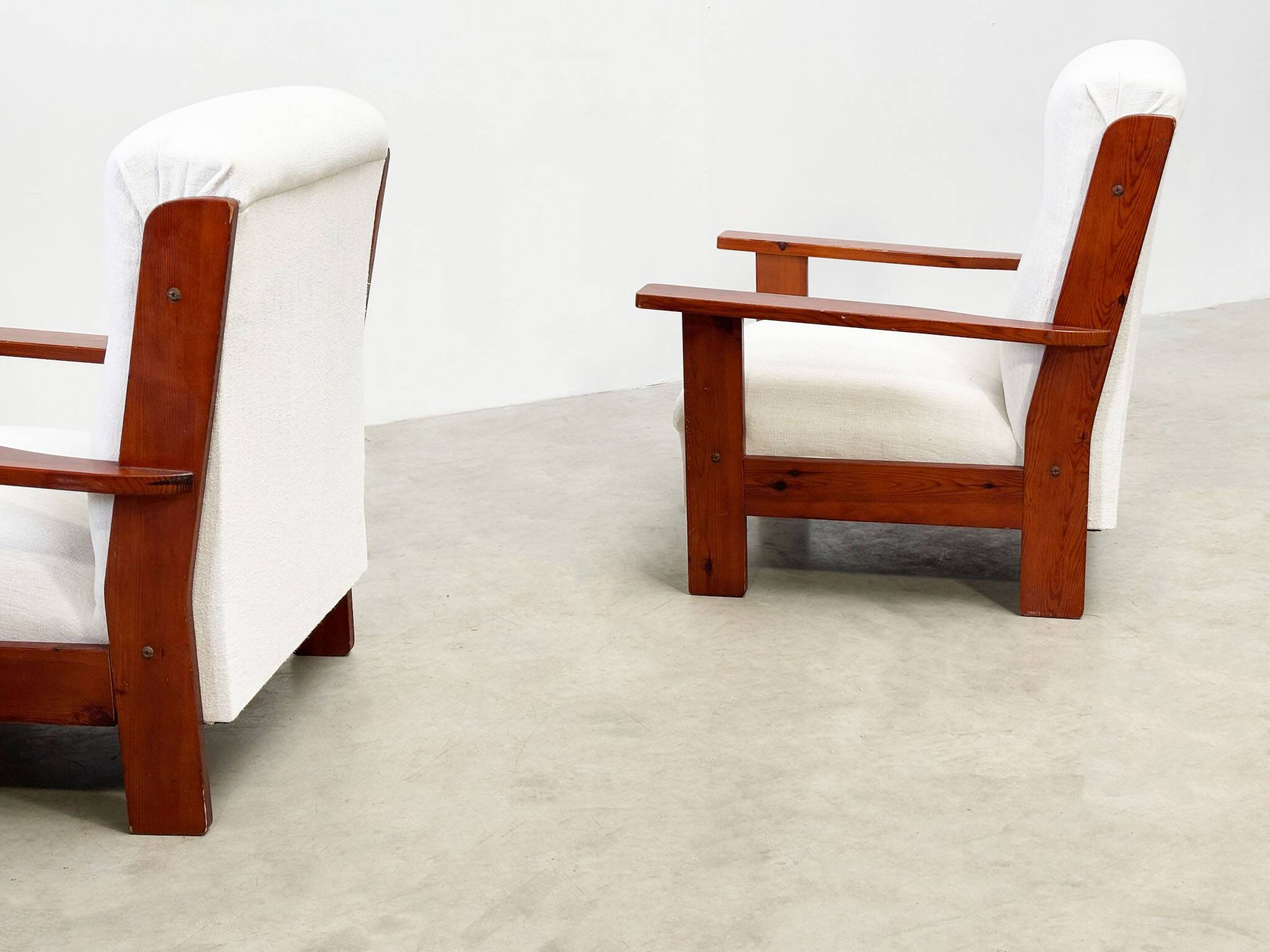 Ensemble de deux chaises longues brutalistes