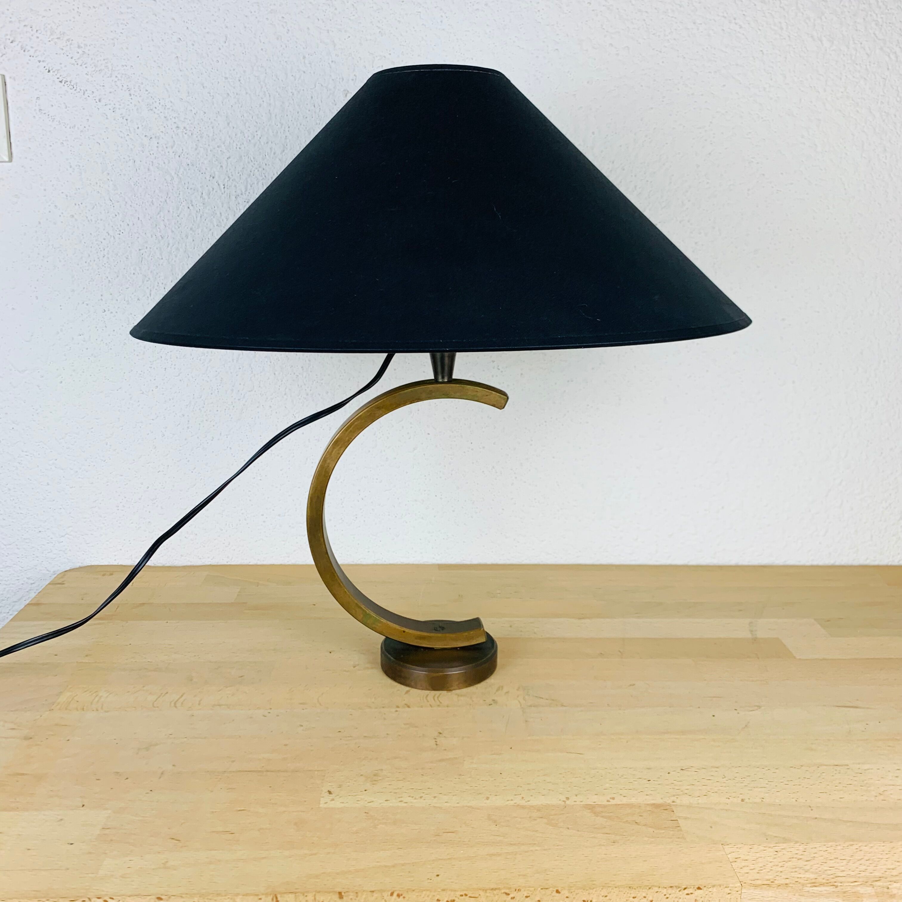 Sculptural brass lamp modernist style 50s