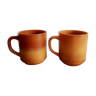 Duo of brown mugs in Arcopal model Volcano