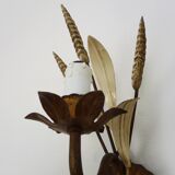 Vintage wall light with golden wheat ears Maison Masca Florence 70s