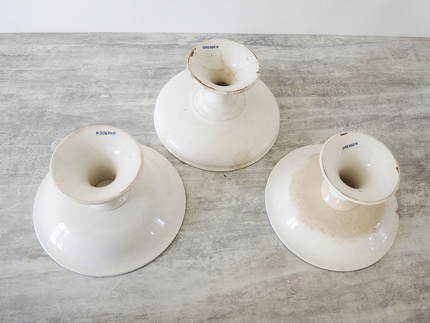 Former trio of dresden porcelain compotiers