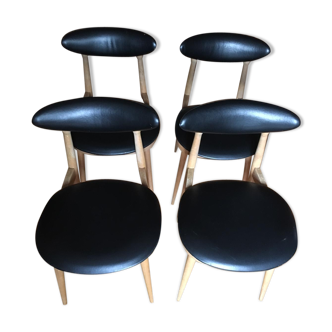 Suite de 4 chaises des années 1950