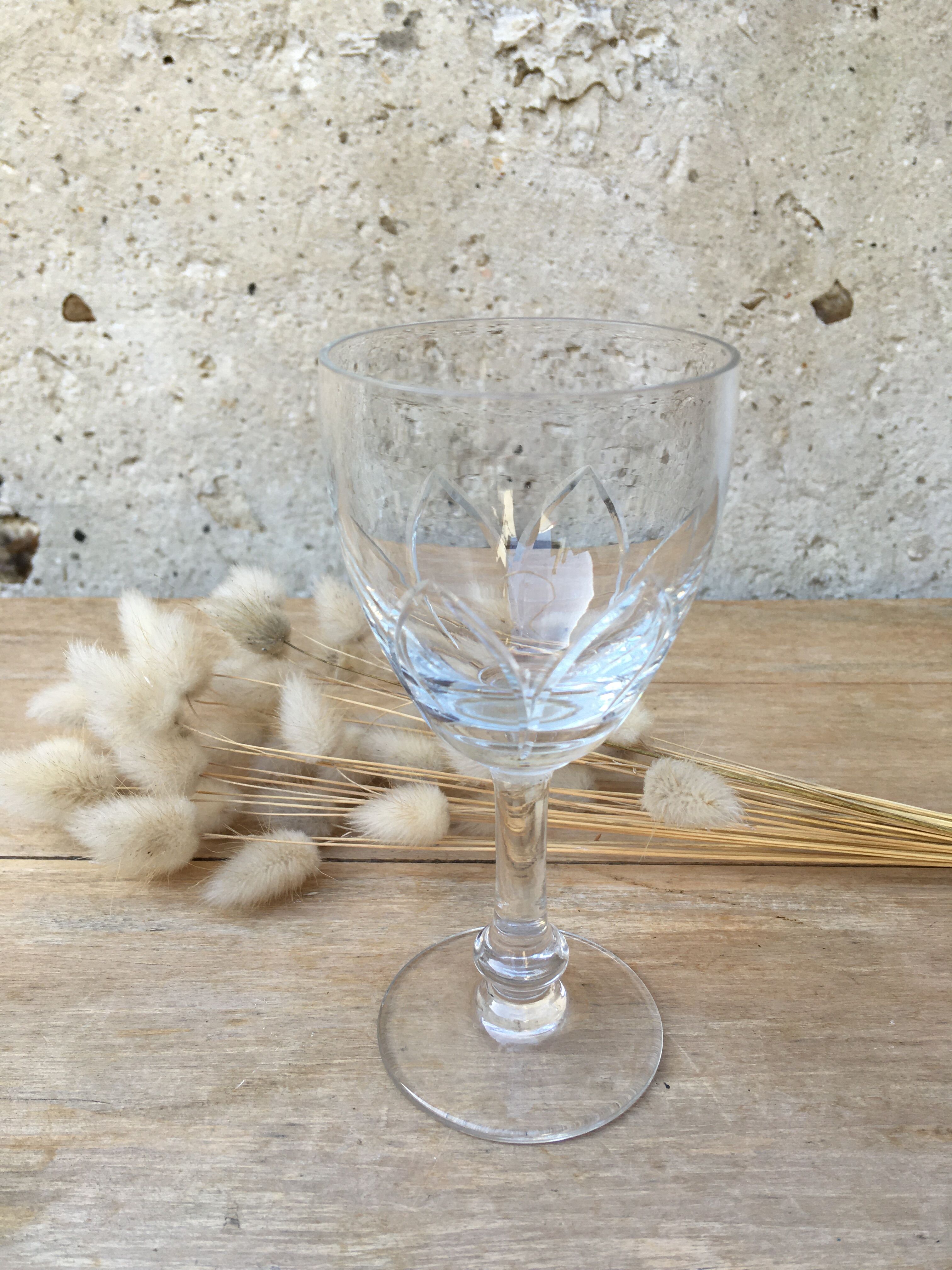 5 verres à pied "fleur"