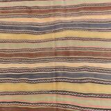 Yellow & Brown Striped Kilim Rug, Turkis Kilim Rug, 152x271Cm