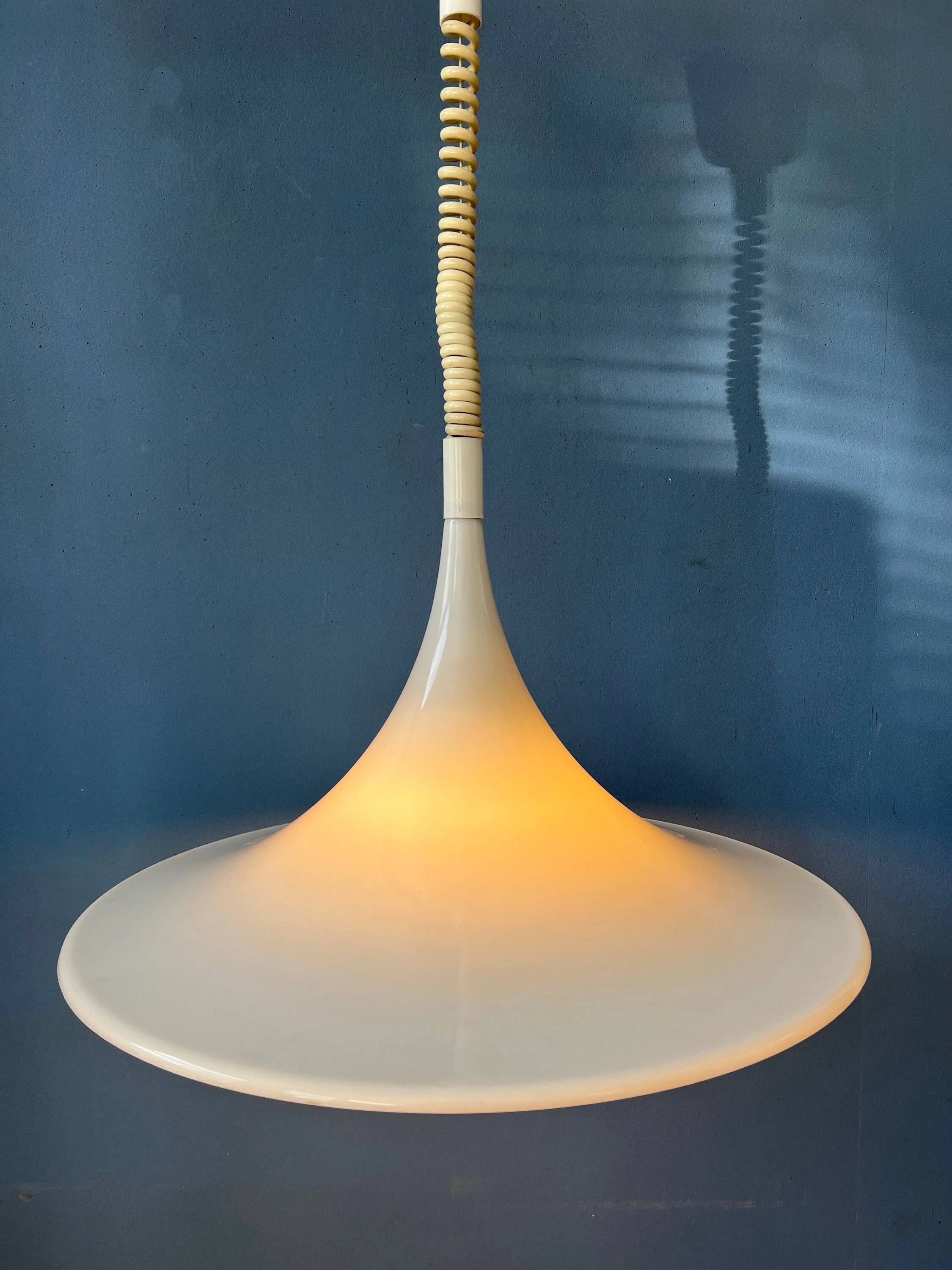 White Space Age Suspension "Witch Hat" Mid-Century
