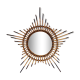 Large mirror sun rattan 65 cm