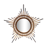 Large mirror sun rattan 65 cm