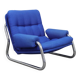 Chrome Tubular Frame Lounge Chair, 1970s