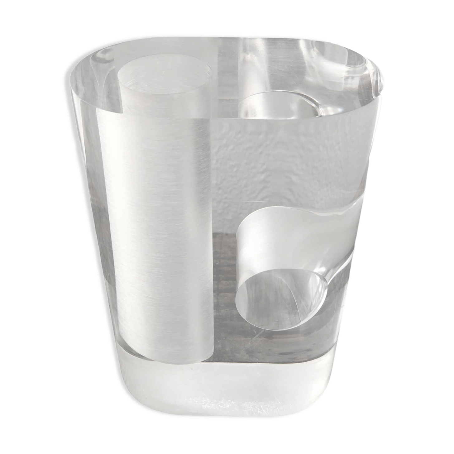 Vase vintage en acrylique transparent, Italie