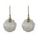 Lot de deux baladeuses vintage globes en verre ciselé
