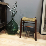 Ensemble de deux tabourets bois osier