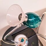 Chrome metal diabolo lamp and green globe