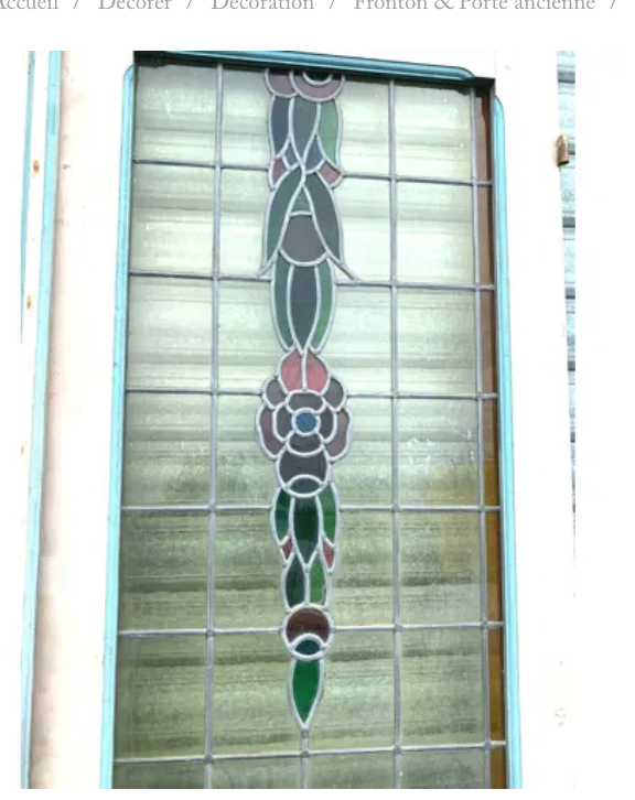 Suite de trois portes de séparation en vitrail Art Déco XX siècle
