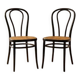 Pair of bentwood chairs, Vienna straw seat by Thonet for Herbatschek, 1960s Poland