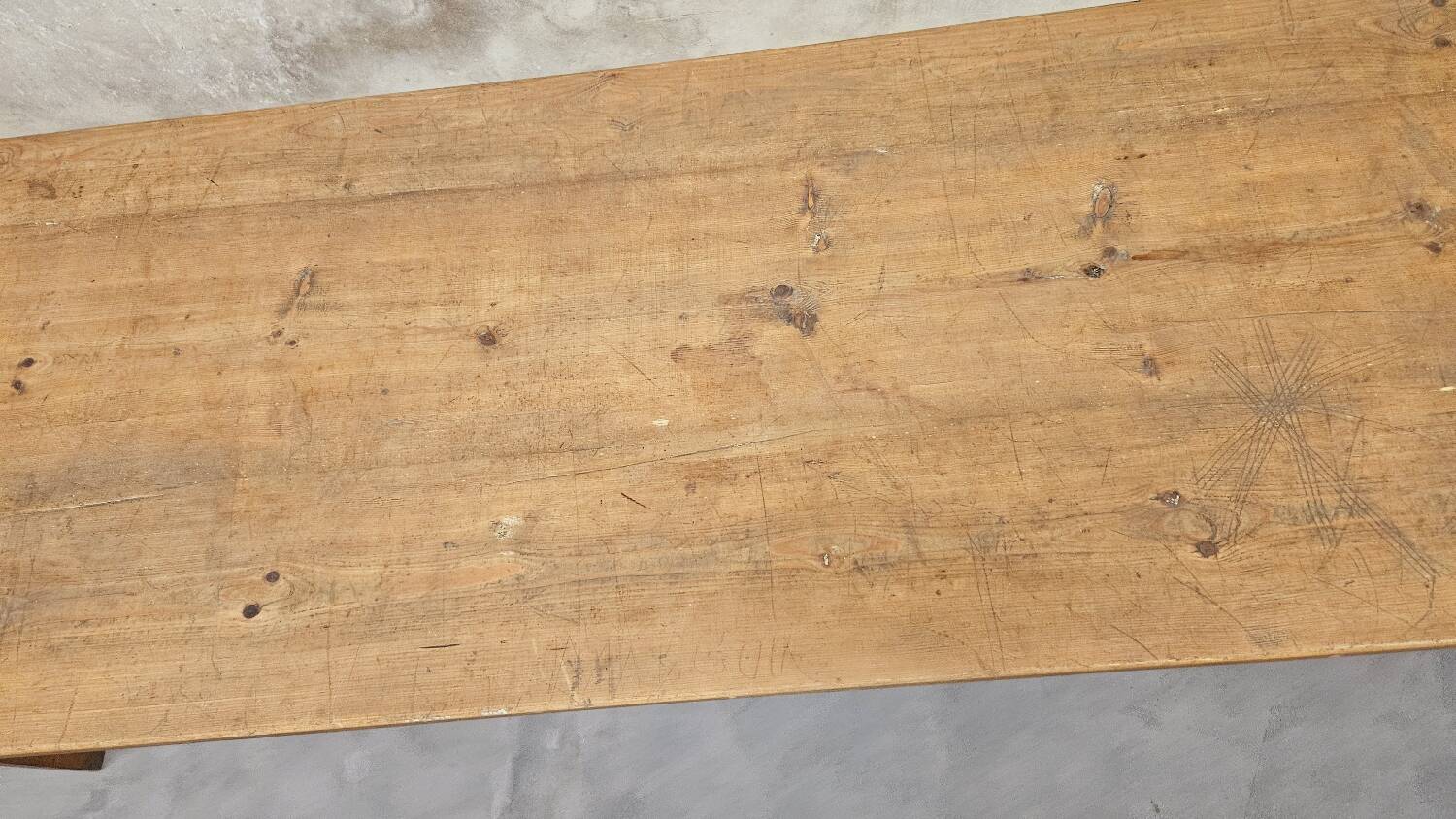 Large fir farmhouse table, 1960s