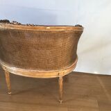 Louis XVI style caned bench