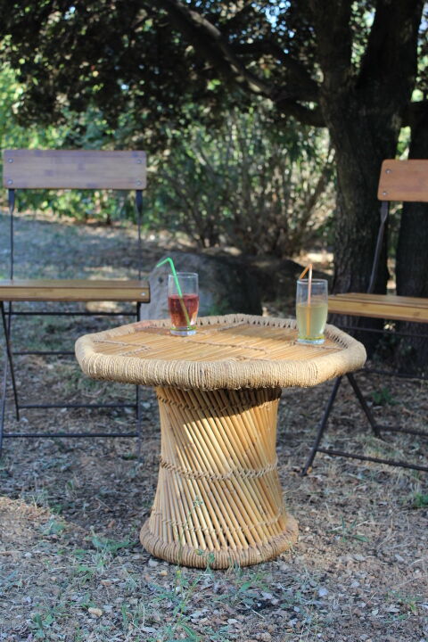Bamboo and jute coffee table