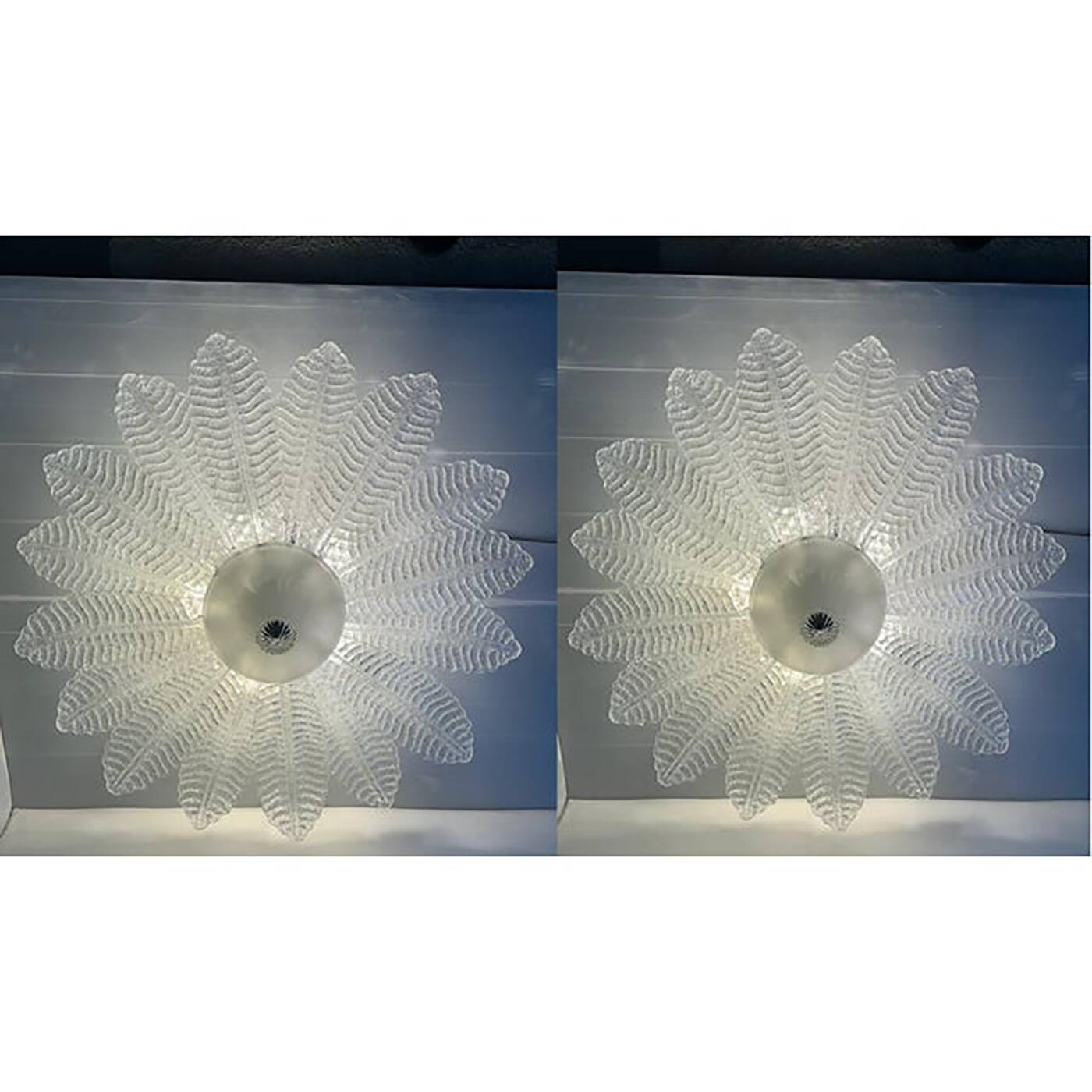 Lot of 2 Glass Sputnik Chandelier Flush Mount, Mazzega Zuccher