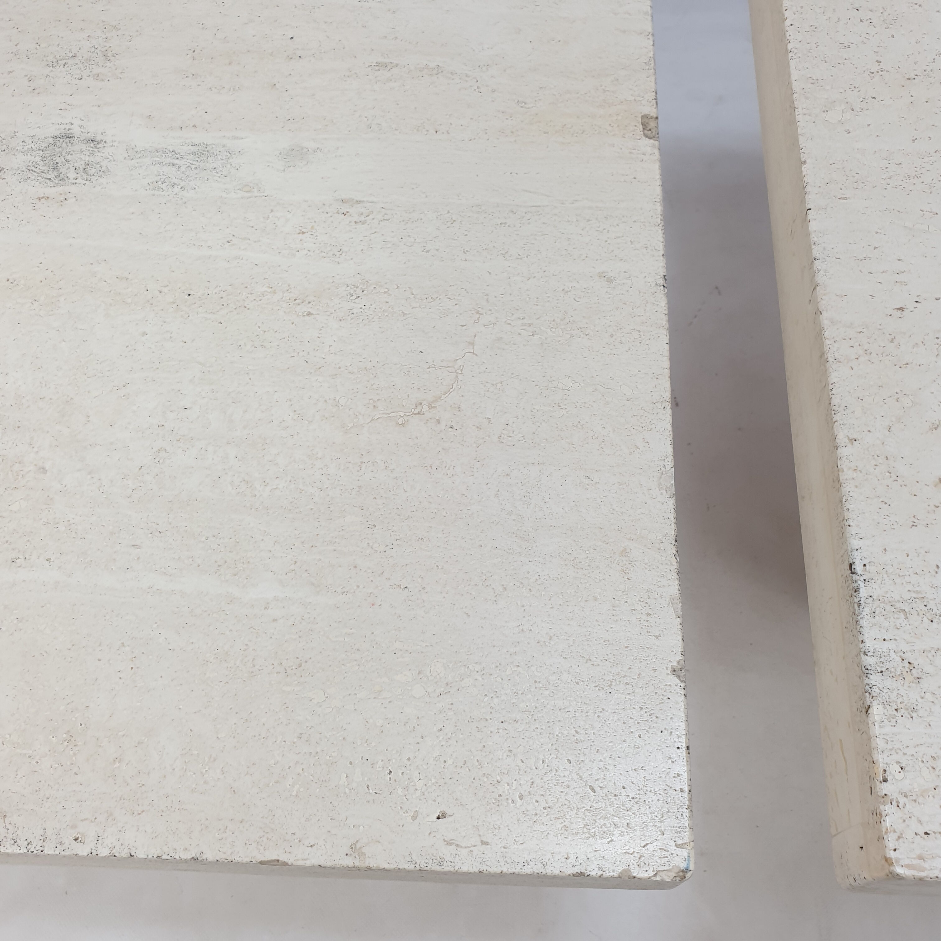 Set of 3 Italian Travertine Coffee Tables, 1980s