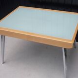 Wood and glass dining table