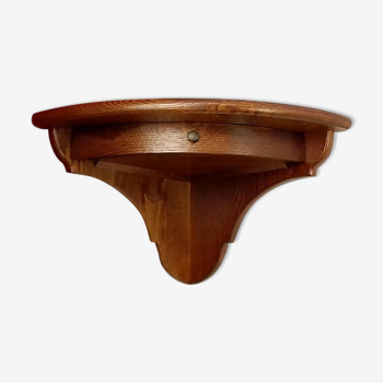 Etagère d’angle rustique un tiroir en bois