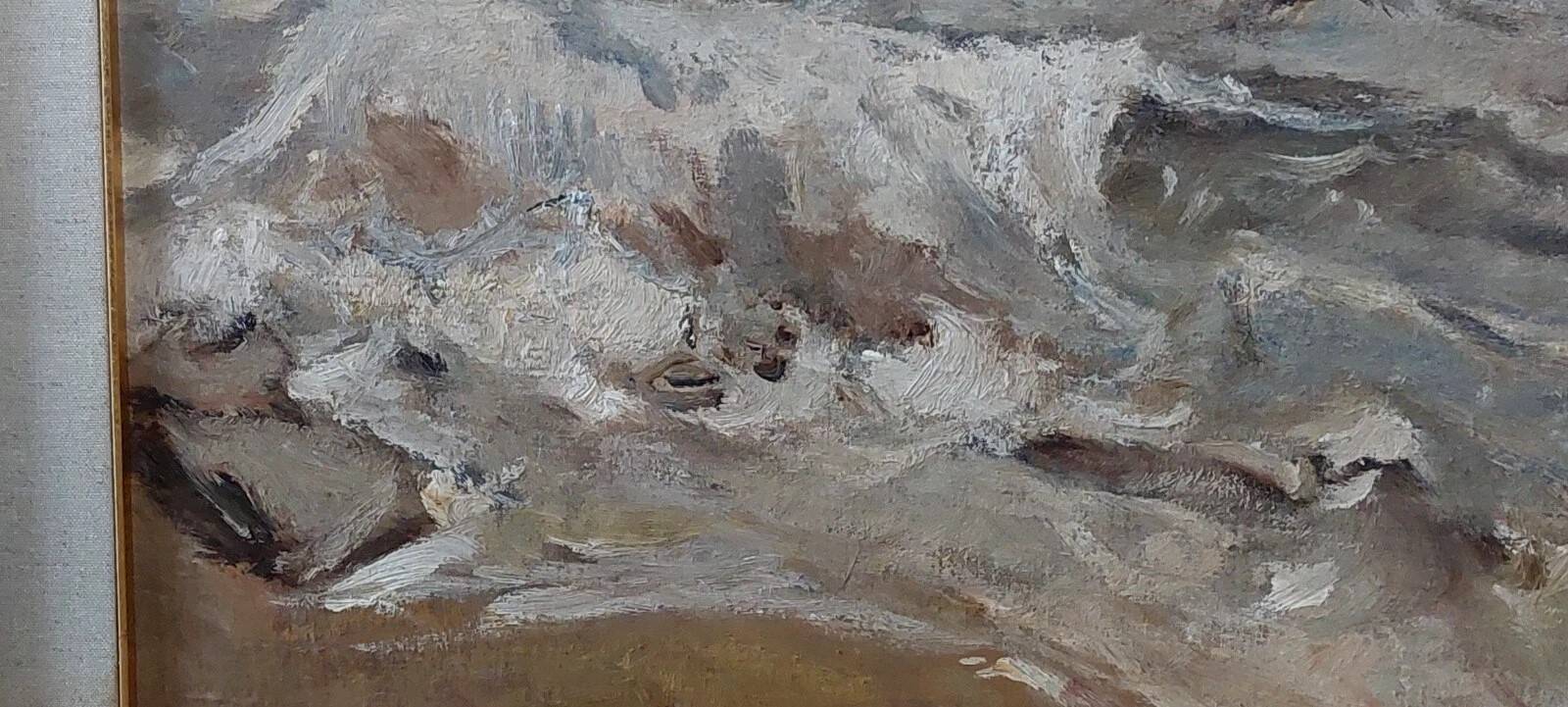 Giuseppe manfredi ( 1934 - 1987) marina peinture huile carton toile 70 x 50