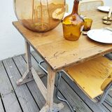 Farmhouse table on trestles