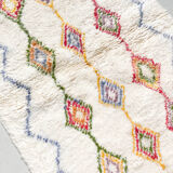 Moroccan Berber carpet azilal ecru with colored diamonds 161x118cm