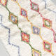 Moroccan Berber carpet azilal ecru with colored diamonds 161x118cm