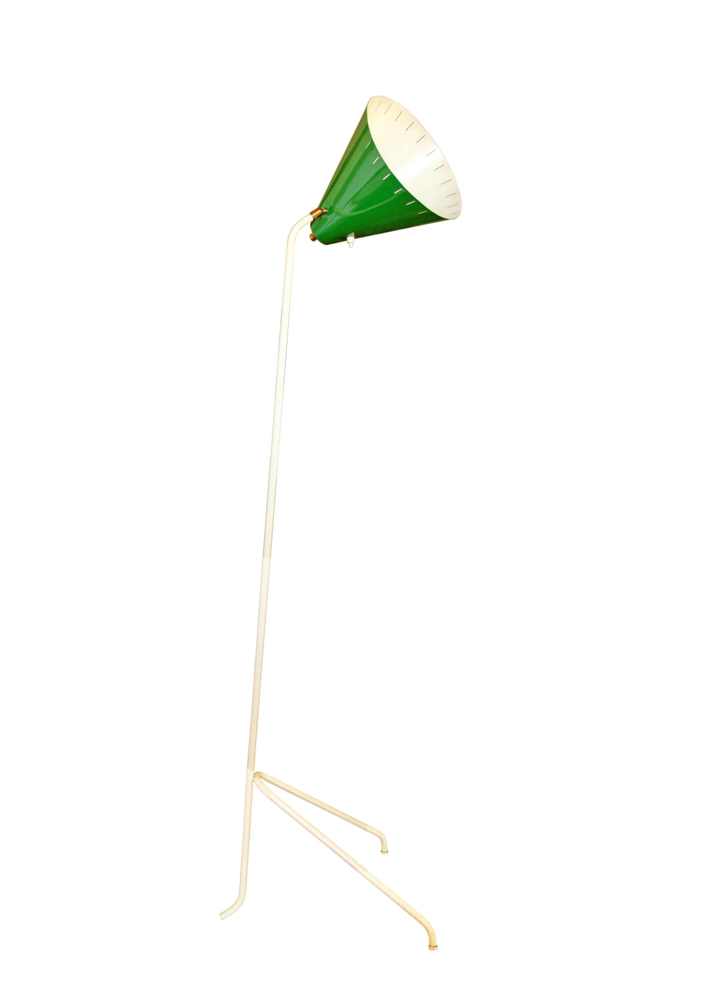 Lampadaire tripode Grasshopper vert, Willem Hagoort, 1950s