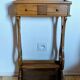 Lyre bedside table, cherry wood, 1960s.