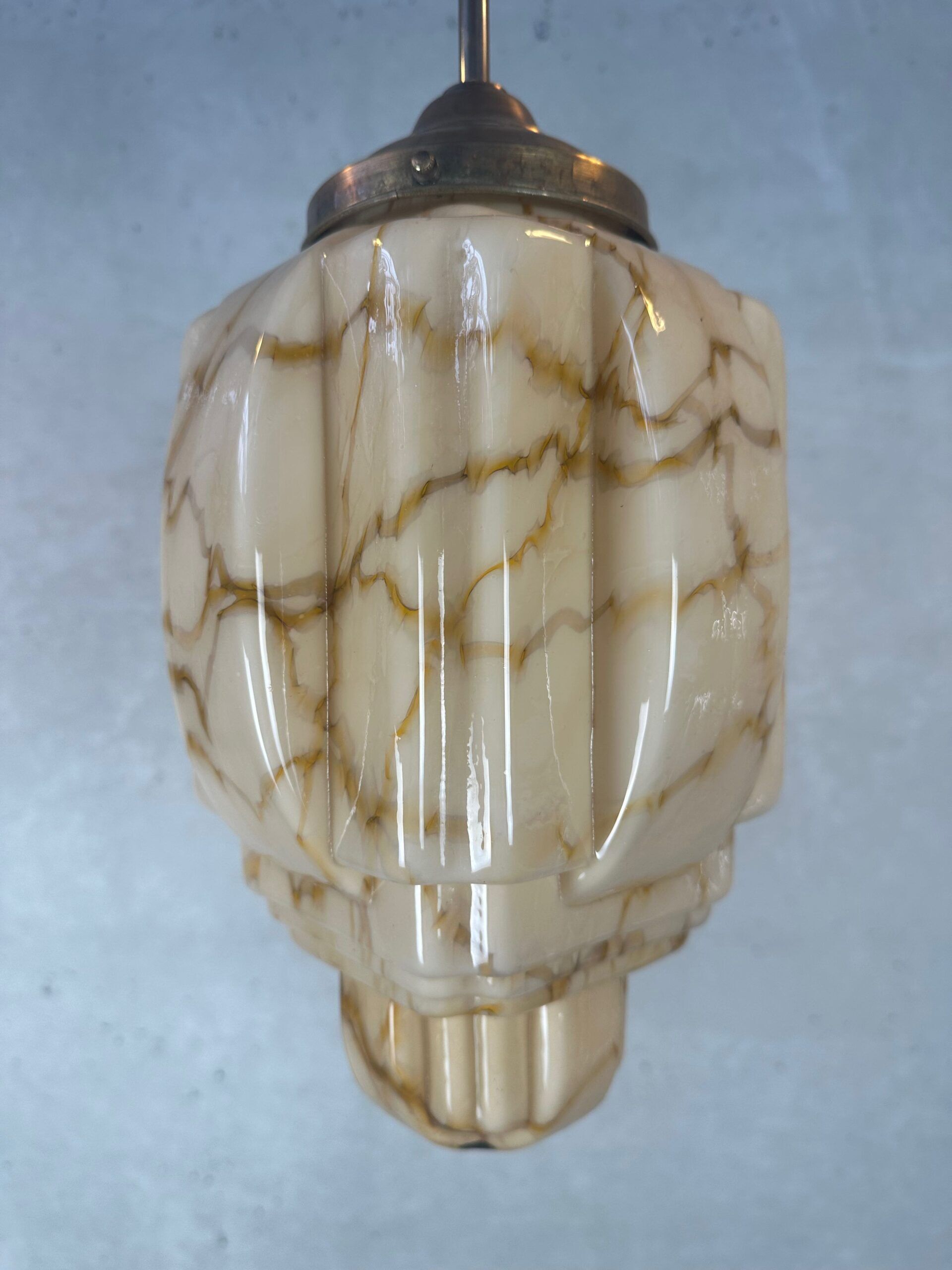 Suspension art déco – opaline marbrée